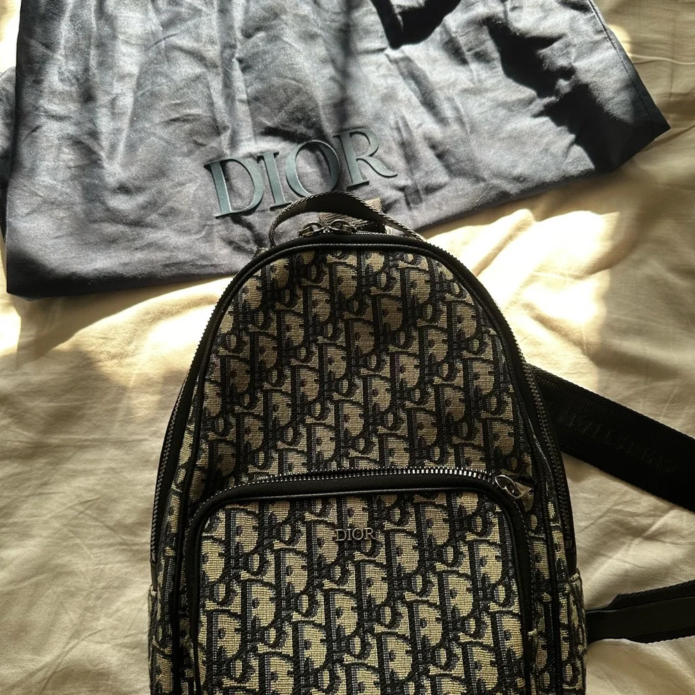 Dior Black and Cream Men's Backpack - Picture 3 of 16